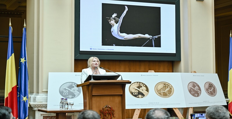 BNR a lansat monede de colectie pentru a sarbatori primul 10 obtinut de Nadia Comaneci